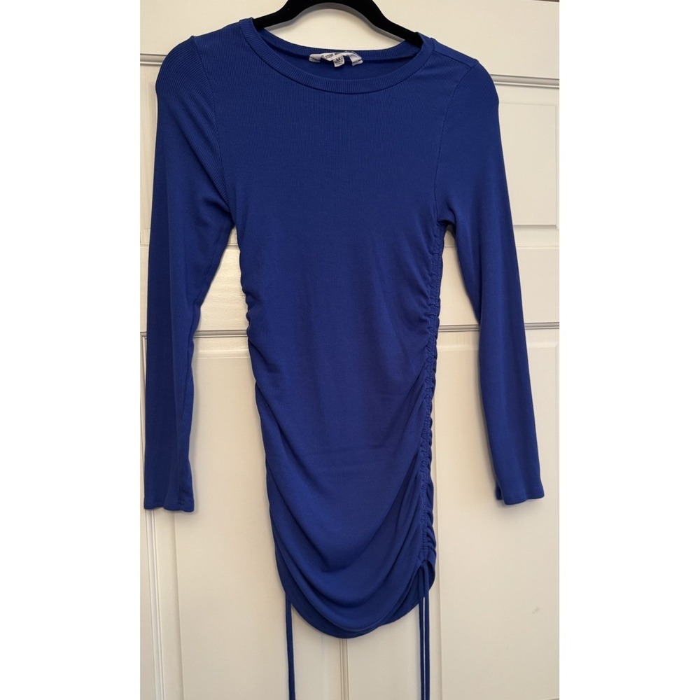 Steve Madden Women's BB Dakota‎ Ruched Royal Blue Long Sleeve Dress Size Medium